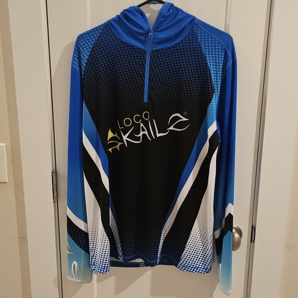 NWOT Loco Skailz Performance Long Sleeve UV Fishing Hoodie - Size Large